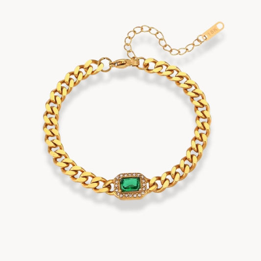 Cubic Zirconia Cuban Chain Bracelet - Zafinne Jewelry