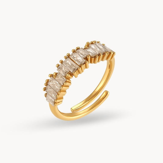 Cubic Zirconia Shiny Adjustable Ring - Zafinne Jewelry