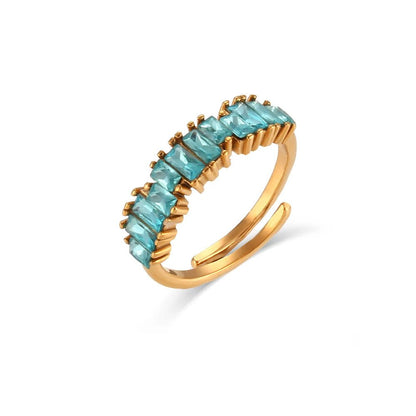 Cubic Zirconia Shiny Adjustable Ring - Zafinne Jewelry