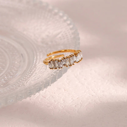 Cubic Zirconia Shiny Adjustable Ring - Zafinne Jewelry
