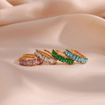 Cubic Zirconia Shiny Adjustable Ring - Zafinne Jewelry