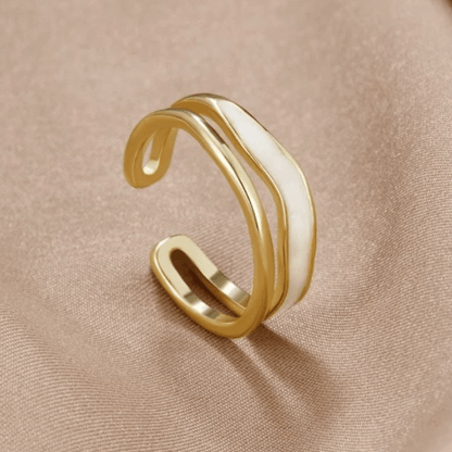 Double Enamel Adjustable Ring - Zafinne Jewelry