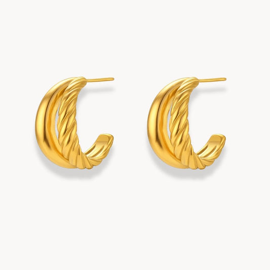 Double Twisted Hoop Earrings - Zafinne Jewelry