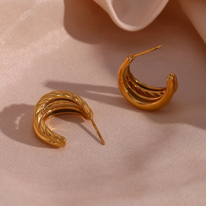 Double Twisted Hoop Earrings - Zafinne Jewelry
