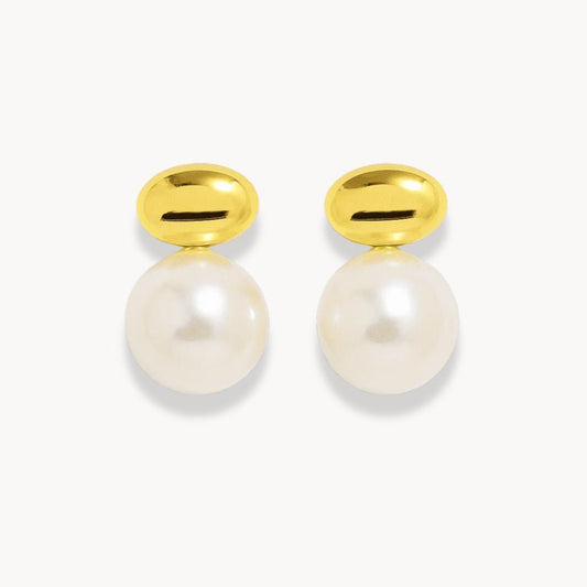 Elegant Oval Pearl Earrings - Zafinne Jewelry