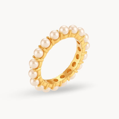 Elegant Pearl Round Ring - Zafinne Jewelry