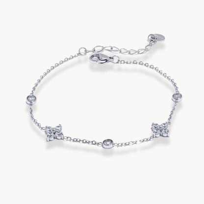 Elena Dainty Zircon Clover Bracelet - Zafinne Jewelry