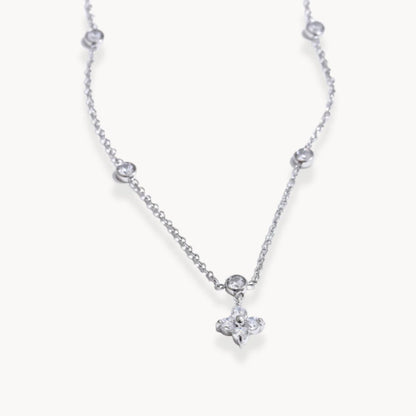 Elena Dainty Zircon Clover Necklace - Zafinne Jewelry
