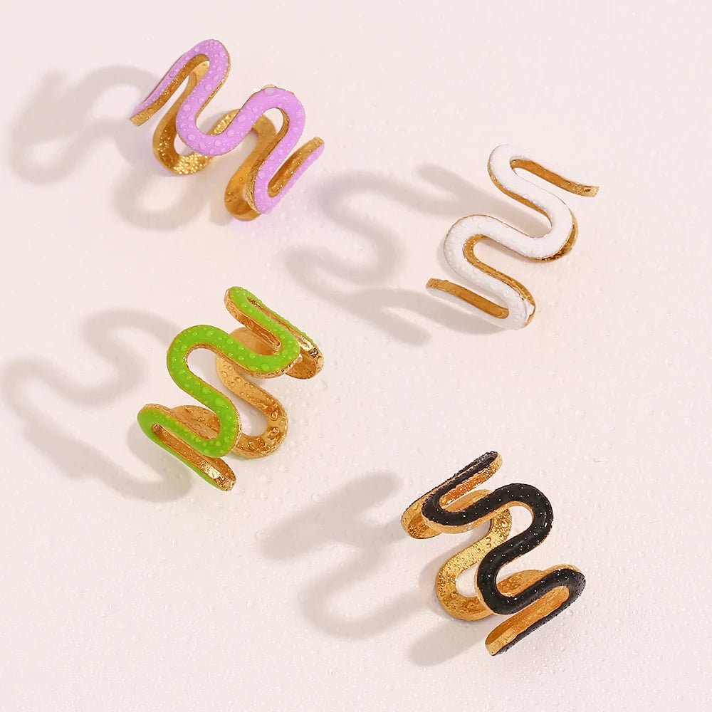 Enamel Wave Ring - Zafinne Jewelry