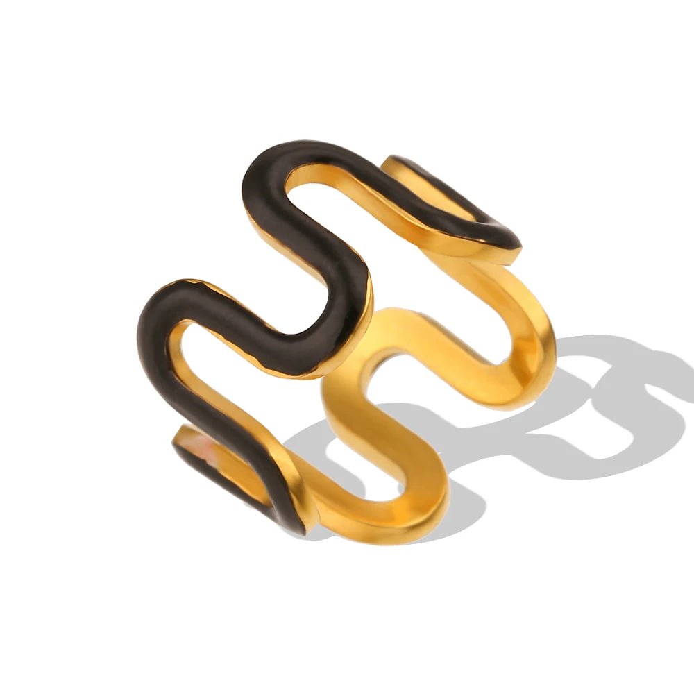 Enamel Wave Ring - Zafinne Jewelry