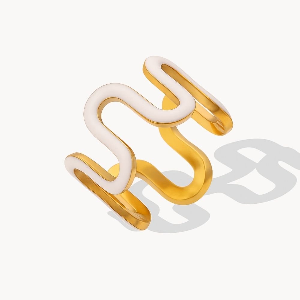 Enamel Wave Ring - Zafinne Jewelry