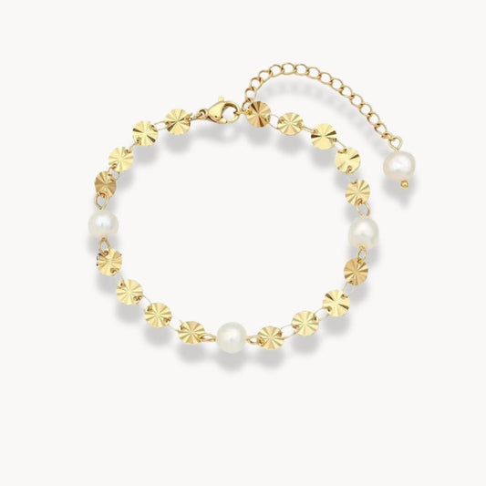 Freshwater Pearl Flower Sequins Bracelet - Zafinne Jewelry