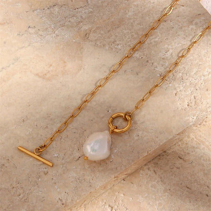 Freshwater Pearl Toggle Necklace - Zafinne Jewelry