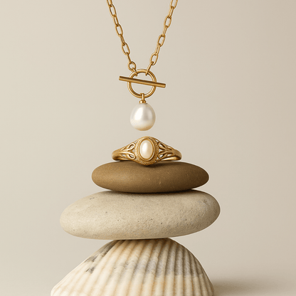 Freshwater Pearl Toggle Necklace - Zafinne Jewelry