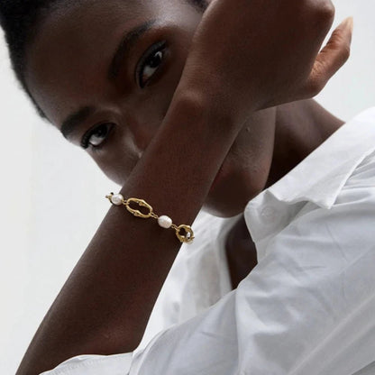 Freshwater Pearls Chain Bracelet - Zafinne Jewelry