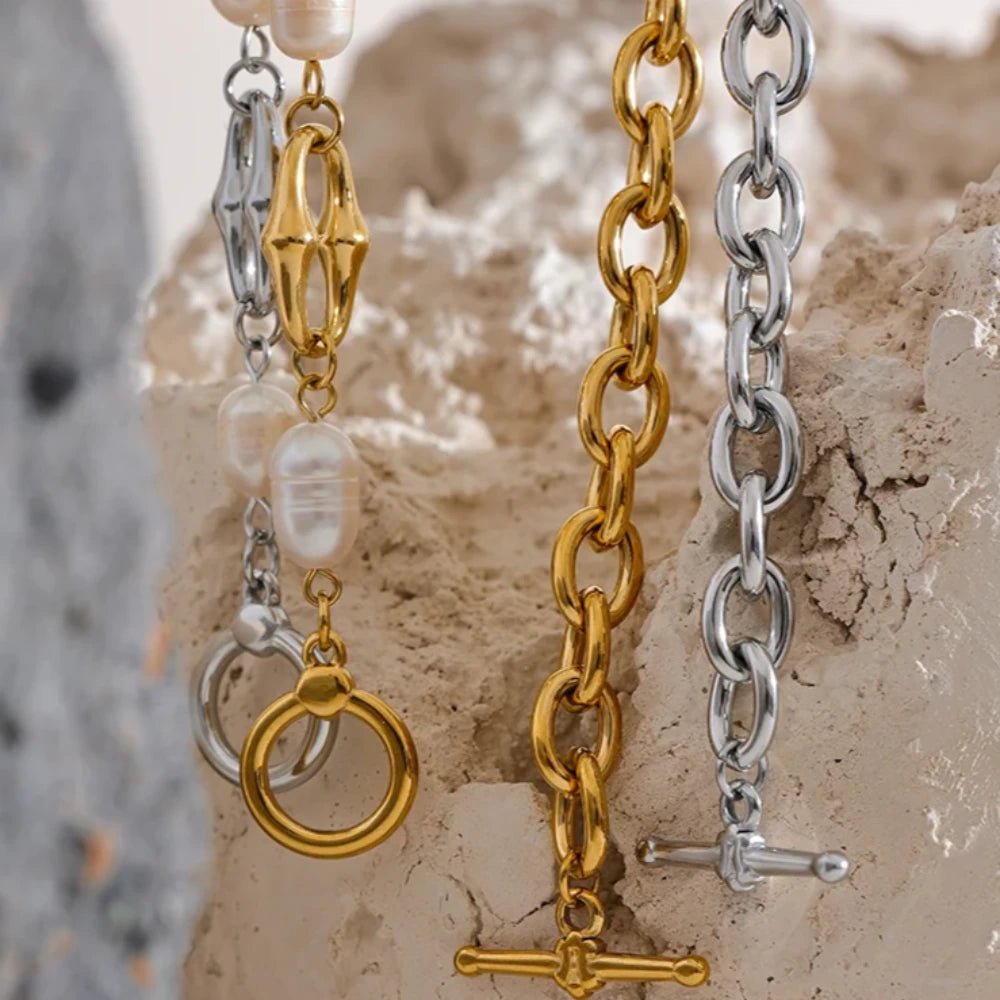 Freshwater Pearls Chain Necklace - Zafinne Jewelry