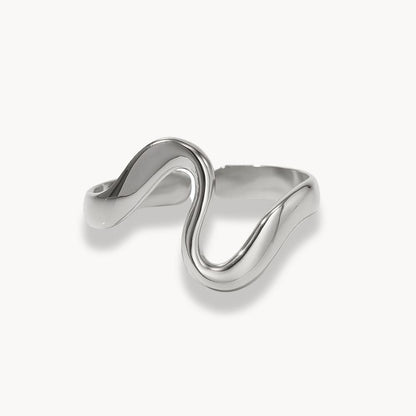 Geometric Adjustable Curved Ring - Zafinne Jewelry