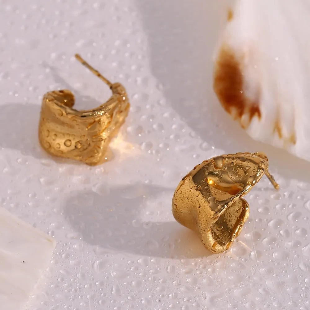 Geometric Earrings Gold - Zafinne Jewelry