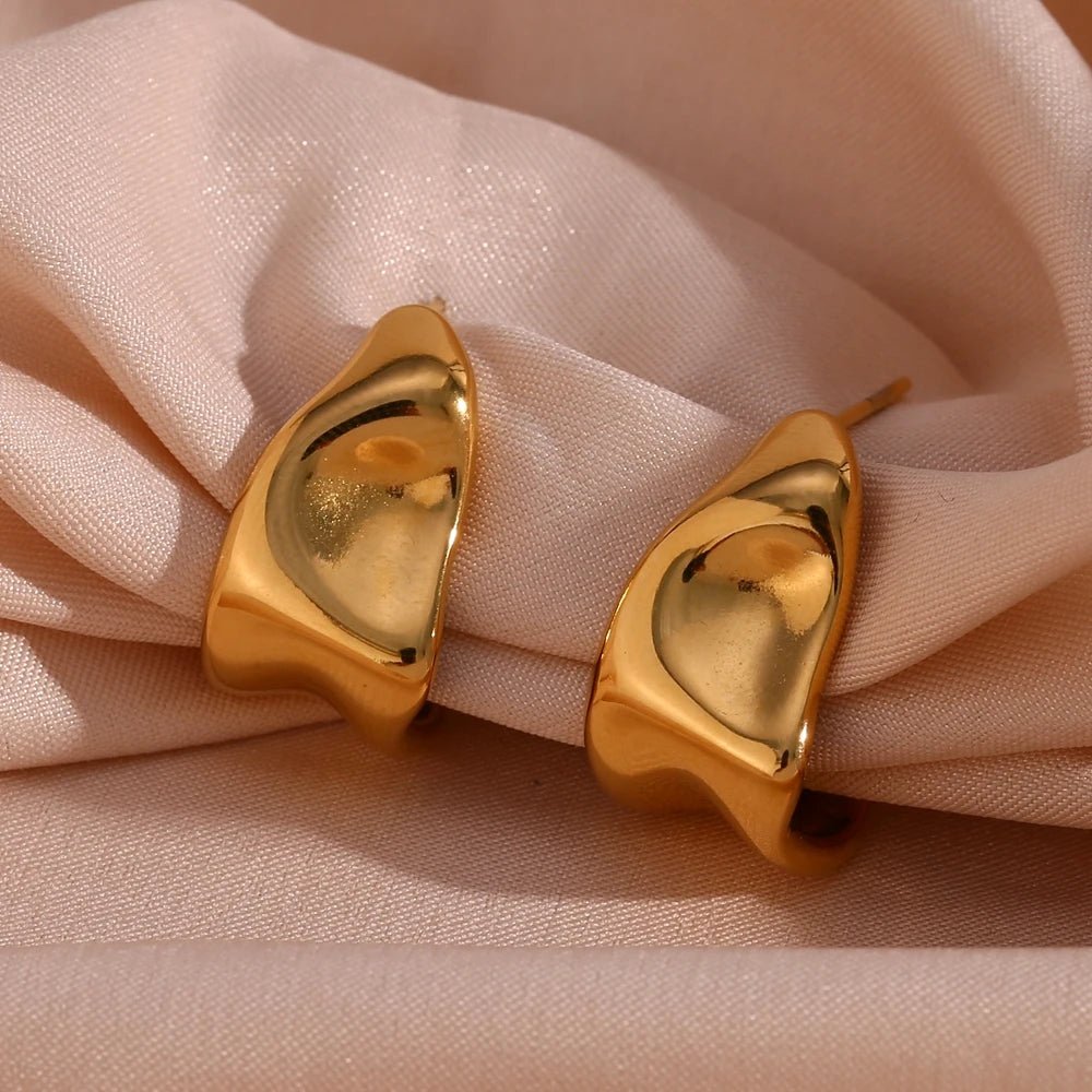 Geometric Earrings Gold - Zafinne Jewelry