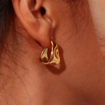 Geometric Earrings Gold - Zafinne Jewelry