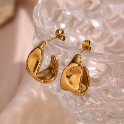 Geometric Earrings Gold - Zafinne Jewelry