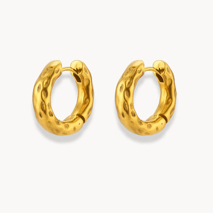 Hammered Hoop Earrings - Zafinne Jewelry