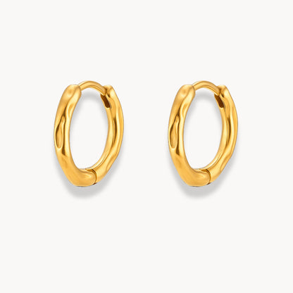 Hammered Hoop Earrings - Zafinne Jewelry