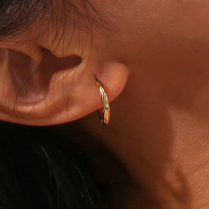 Hammered Hoop Earrings - Zafinne Jewelry