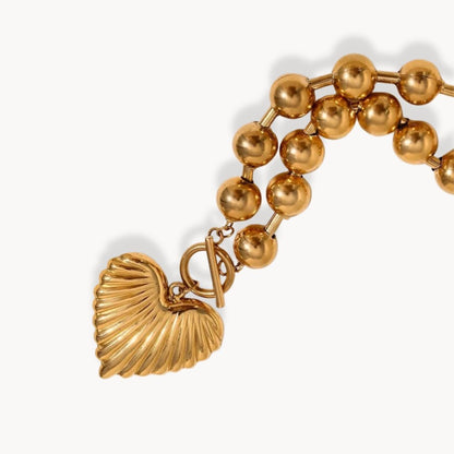 Heart Beaded Buckle Necklace - Zafinne Jewelry