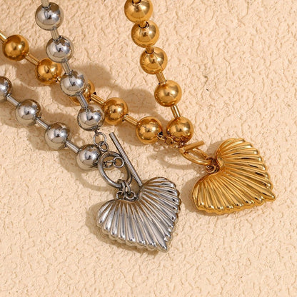 Heart Beaded Buckle Necklace - Zafinne Jewelry