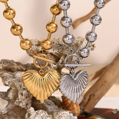 Heart Beaded Buckle Necklace - Zafinne Jewelry