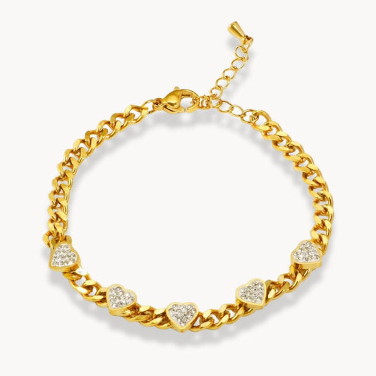 Heart Crystal Bracelet - Zafinne Jewelry