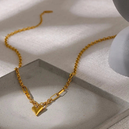 Heart Pendant Chain Necklace - Zafinne Jewelry