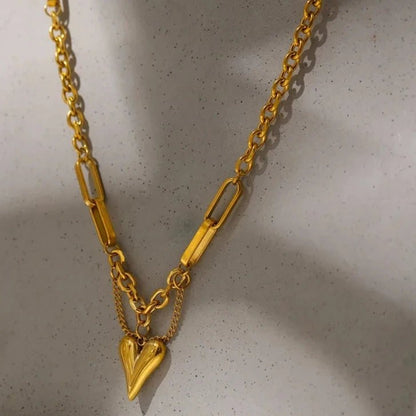 Heart Pendant Chain Necklace - Zafinne Jewelry