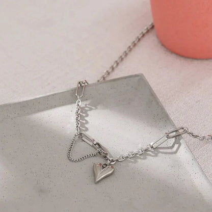 Heart Pendant Chain Necklace - Zafinne Jewelry
