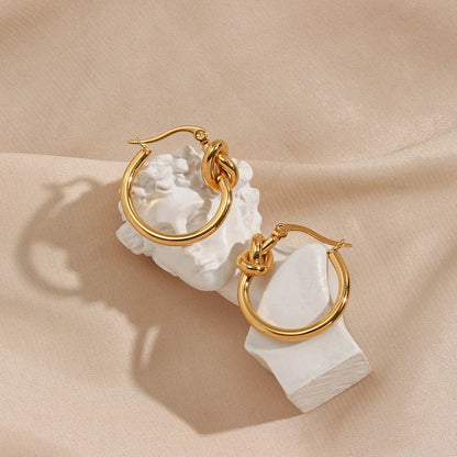 Knot Hoop Earrings - Zafinne Jewelry