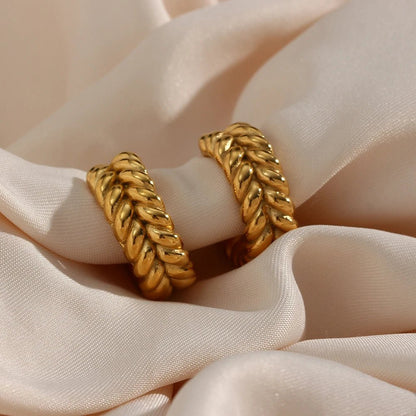 Leaf Hoop Earrings - Zafinne Jewelry