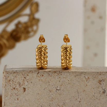 Leaf Hoop Earrings - Zafinne Jewelry