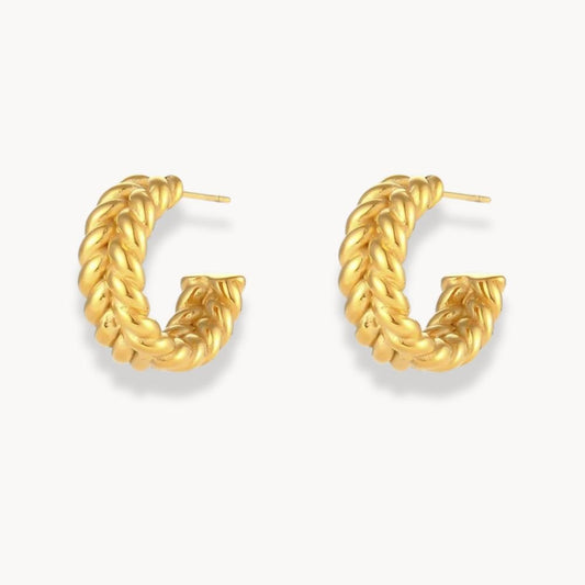 Leaf Hoop Earrings - Zafinne Jewelry