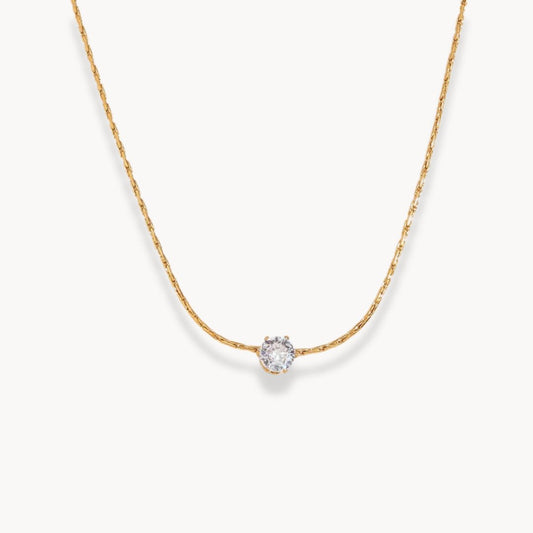 Luna Solitaire Pendant Necklace - Zafinne Jewelry