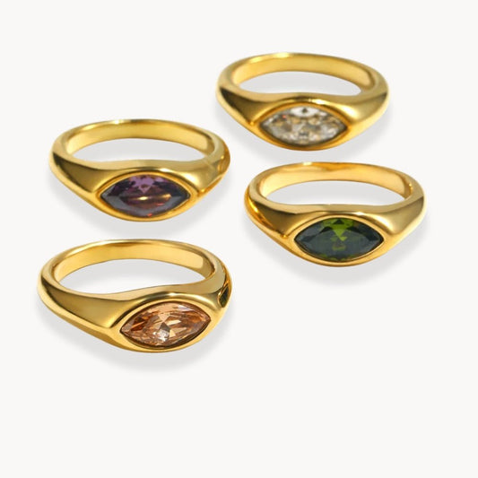 Marquise Gemstone Ring - Zafinne Jewelry