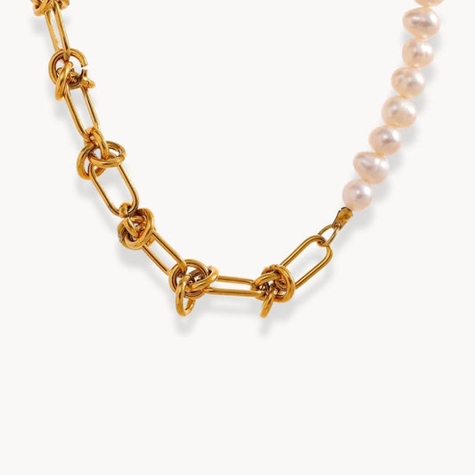Natural Pearls Chain Necklace - Zafinne Jewelry