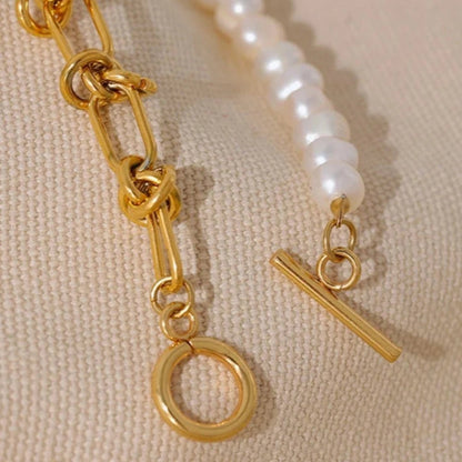 Natural Pearls Chain Necklace - Zafinne Jewelry