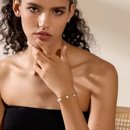Natural Pearls Double Layer Bracelet - Zafinne Jewelry