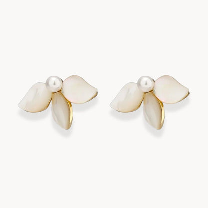 Natural Shell Flower Earrings - Zafinne Jewelry