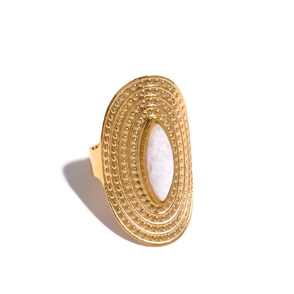 Natural Stone Vintage Adjustable Ring - Zafinne Jewelry