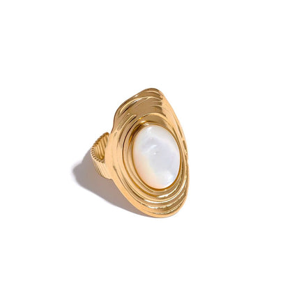 Natural Stone Vintage Adjustable Ring - Zafinne Jewelry