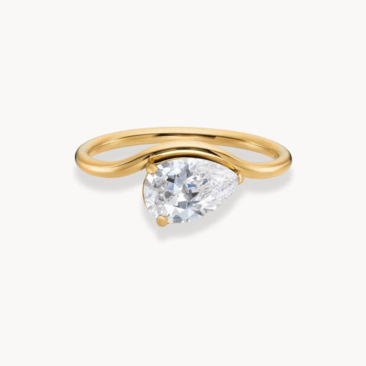 Nina Pear Cut Twist Ring - Zafinne Jewelry