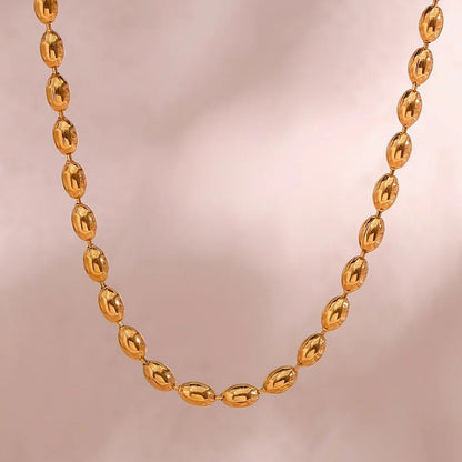 Oval Beaded Necklace - Zafinne Jewelry