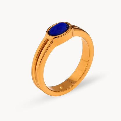 Oval Natural Stone Vintage Ring - Zafinne Jewelry